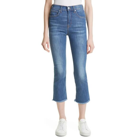 Veronica Beard NWT Women's Carly High Waist Frayed Kick Flare Jeans Size 24